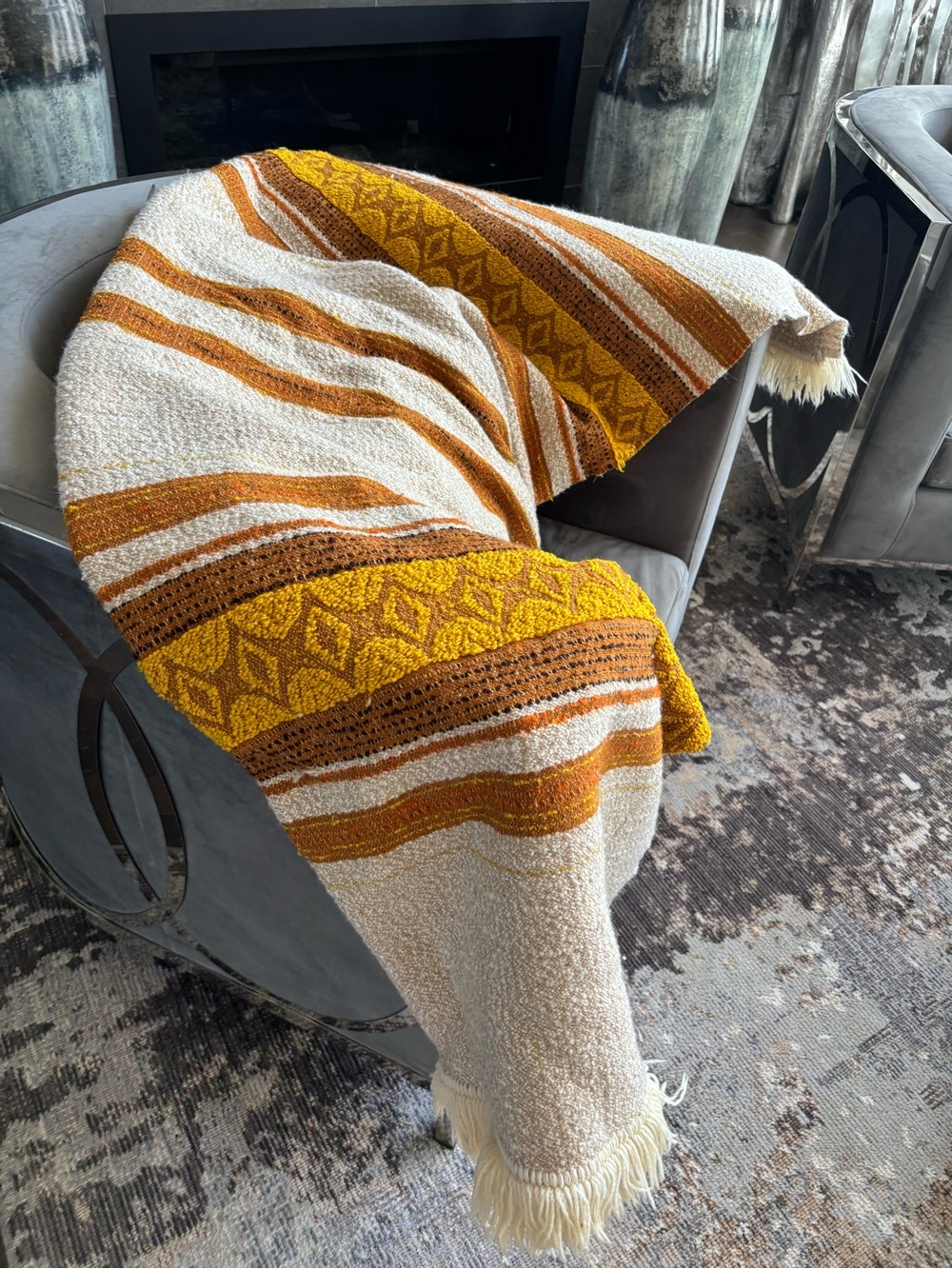 Authentic vintage 1970s throw hippy bo ho chic hipster MCM